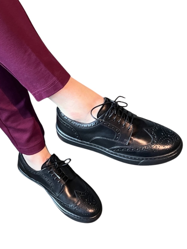 Mocalmo Women's Aida Calf Leather Sneakers In Black 11 Nwob